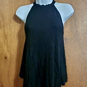 High neck ribbed tank top